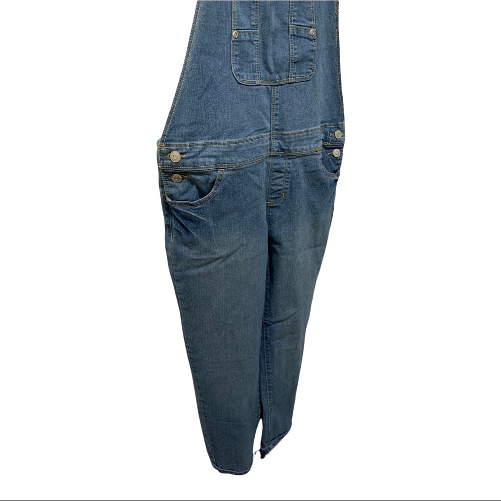 VINTAGE Y2K JORDACHE MEDIUM WASH BLUE DENIM LONG OVERALLS - Picture 9 of 16